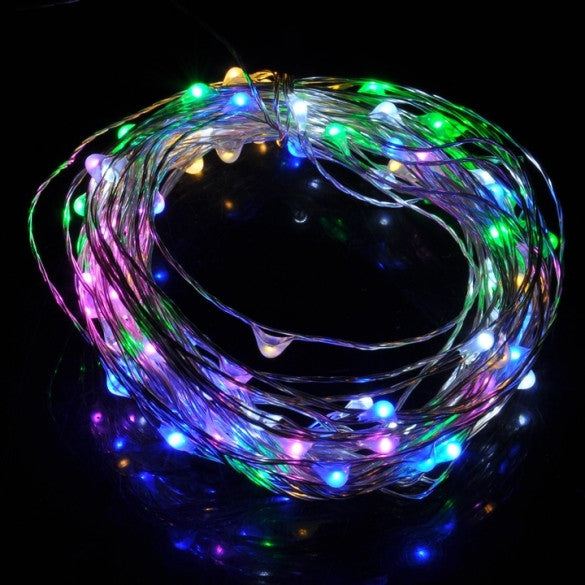 10M 33Ft 100 Leds Starry Copper Wire Warm White LED Light+AC/DC Power Supply Xmas