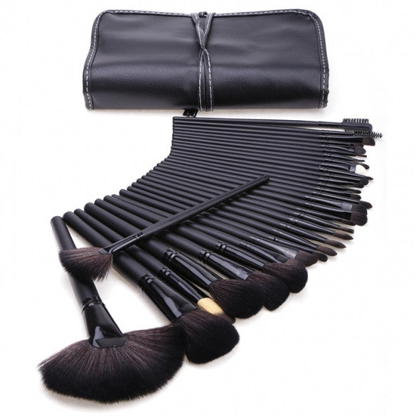 New 32 Makeup Brush Pro Eyebrow Brushes Professional??Cosmetic Eye Shadow Brush Set+ Kit Case Bag