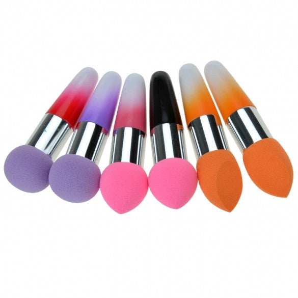 New Women Pro Makeup Cosmetic Brushes Liquid Cream Foundation Concealer Sponge Lollipop Brush 2 PCs Set