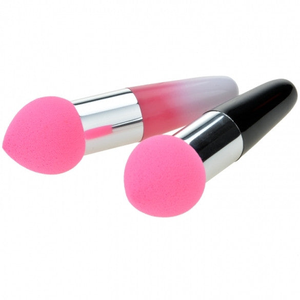 New Women Pro Makeup Cosmetic Brushes Liquid Cream Foundation Concealer Sponge Lollipop Brush 2 PCs Set