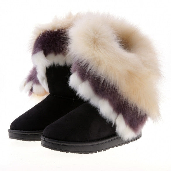 Fashion New Women's Autumn Winter Snow Boots Ankle Boots Warm Synthetic Fur Shoes 3 Colors