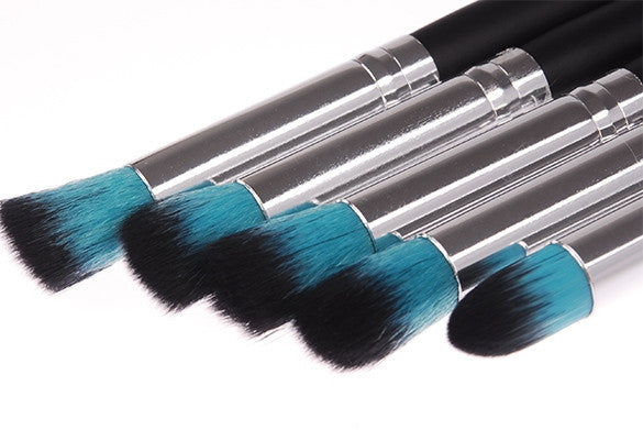 Hot 10pcs Makeup Brushes Tools Foundation Blending Blush Brush Essential Kit Cosmetic Brushes Set