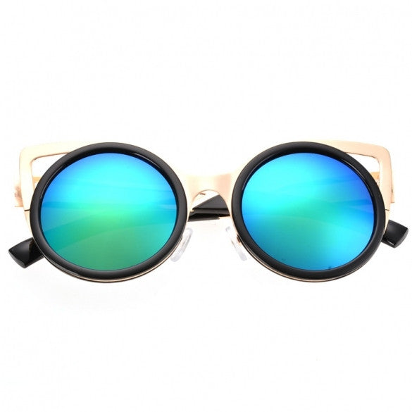  Lady Women's Retro Charming Round Lens Hollow Out Full Frame Sunglasses