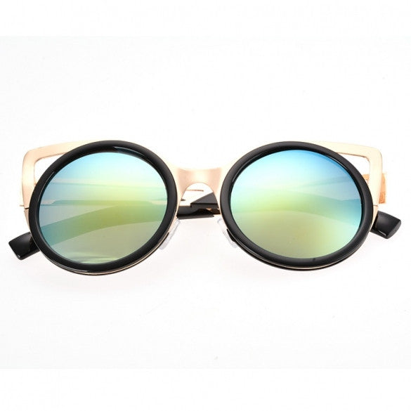  Lady Women's Retro Charming Round Lens Hollow Out Full Frame Sunglasses