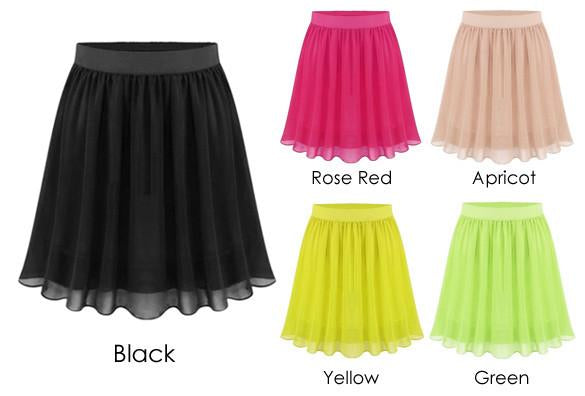 Medium Waist Chiffon Pleated Mini Casual Party Skirt - MeetYoursFashion - 6