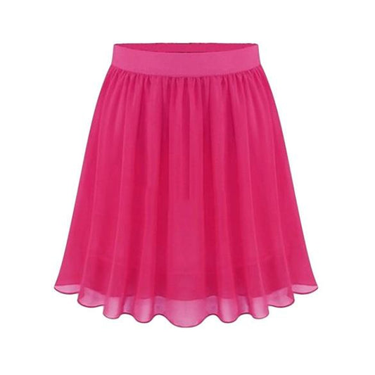 Medium Waist Chiffon Pleated Mini Casual Party Skirt