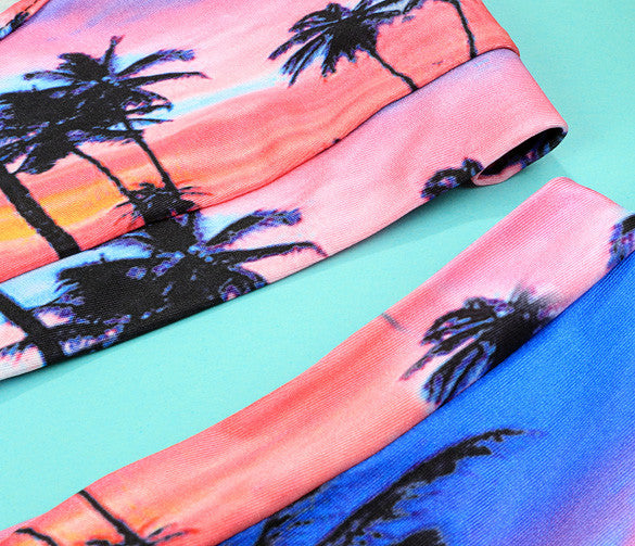 Floral Print Bandage Crop Top with Short Bikini Set Activewear - Meet Yours Fashion - 5