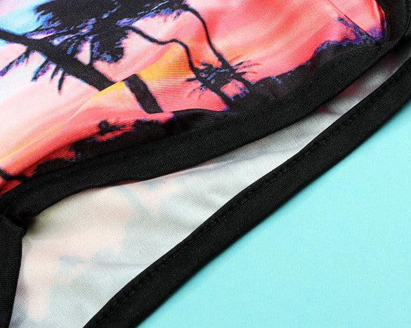 Floral Print Bandage Crop Top with Short Bikini Set Activewear - Meet Yours Fashion - 6