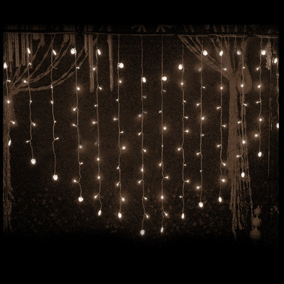 124 LED Heart Shape Curtain String Light Multi-color Waterproof Christmas Wedding Party Decor Light EU Plug