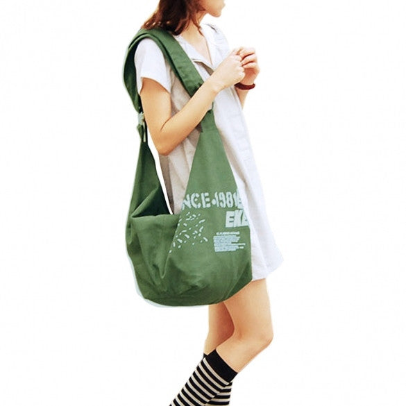 New Fashion Women Irregular Print Canvas Bag Cross Body School Bag Casual Satchel Shoulder Bag