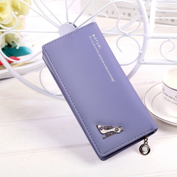 Women Fashion Synthetic Leather Foldable Purse Credit ID Card Holder Long Clutch Wallet