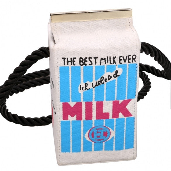 Women Ladies Girls Messenger Bag Cute Stereo Mini Milk Box Design Canvas Shoulders Bag