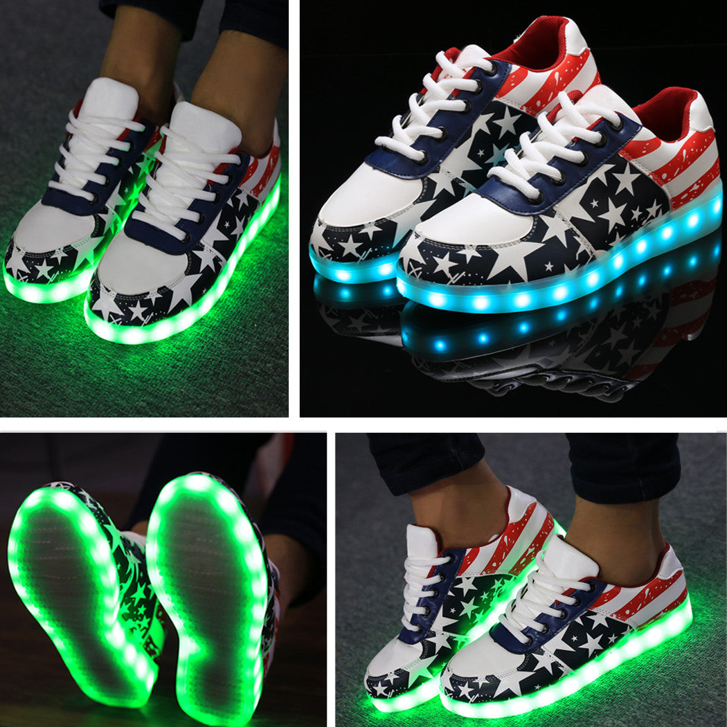 Fashion Unisex Lace Up LED Light Luminous Shoes Sportswear Sneaker Casual Shoes - MeetYoursFashion - 3