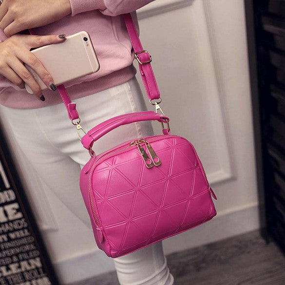 Women Fashion Synthetic Leather Small Solid Candy Color Handbag Cross Body Shoulder Bags