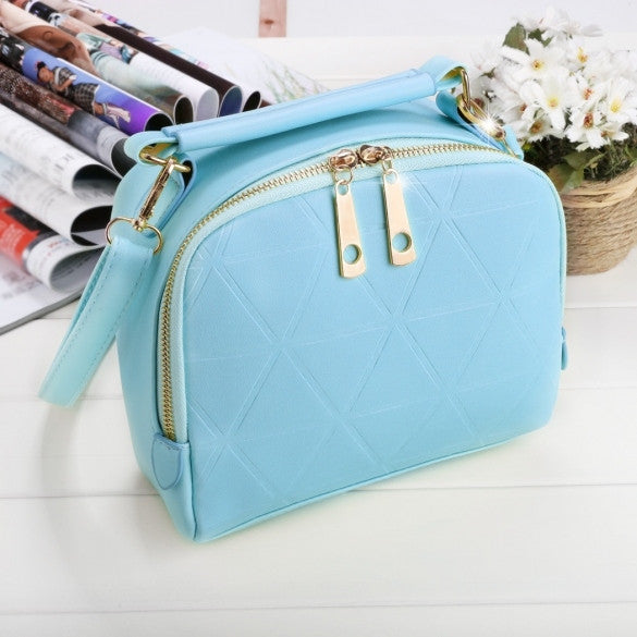 Women Fashion Synthetic Leather Small Solid Candy Color Handbag Cross Body Shoulder Bags