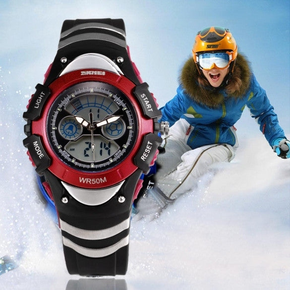 Fashion Multifunctional Watch LED Digital Dial Quartz Wristwatch Student Sport Watch