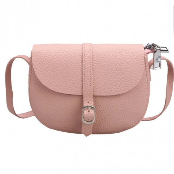 New Women Synthetic Leather Messenger Bag Soft Solid Flap Bag Hasp Closure Casual Party Shoulder Bag
