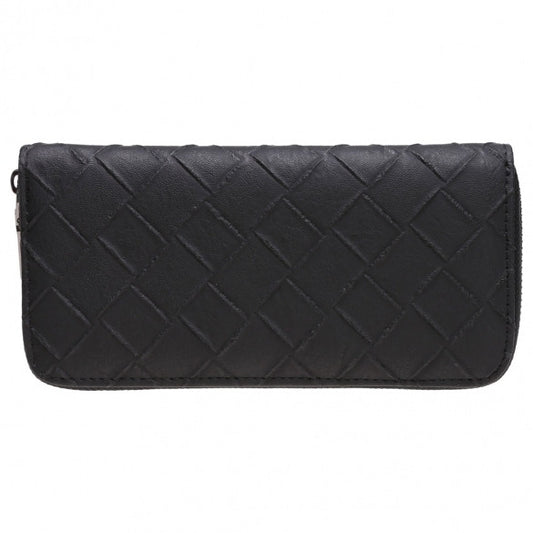 Women Fashion Synthetic Leather Zip Around Solid Purse Credit ID Card Holder Long Clutch Wallet