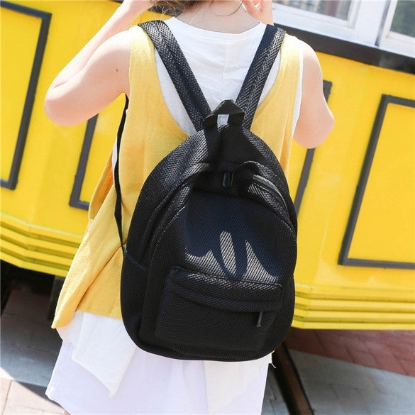 New Unisex Backpack Mesh Solid Soft School Bag Casual Outdoor Fashion Rucksack - Meet Yours Fashion - 1