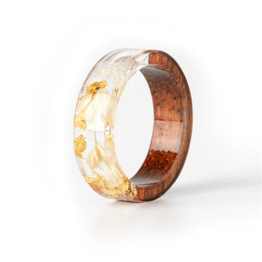 Wooden Resin Colorful Gemini Ring