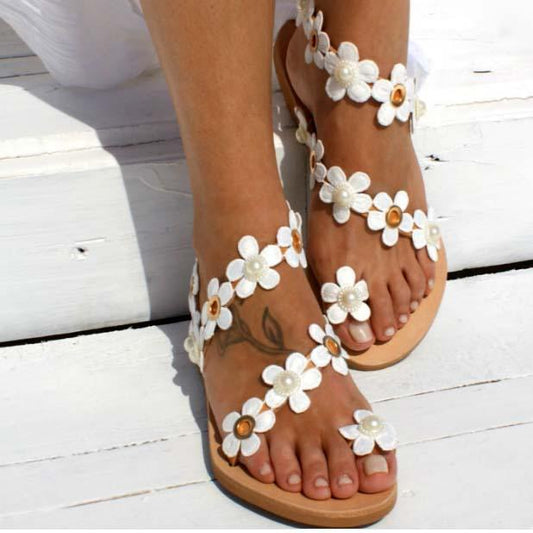 Open Toe Cutout Sunflower Sandals