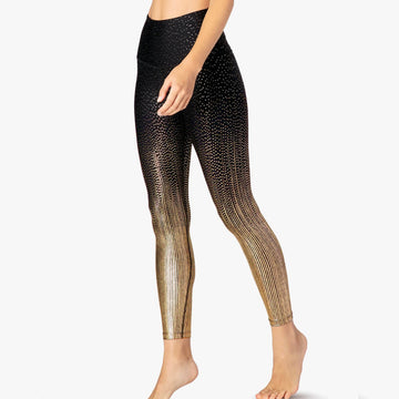 High Waist Glitter Golden-plating Skinny Yoga Pants