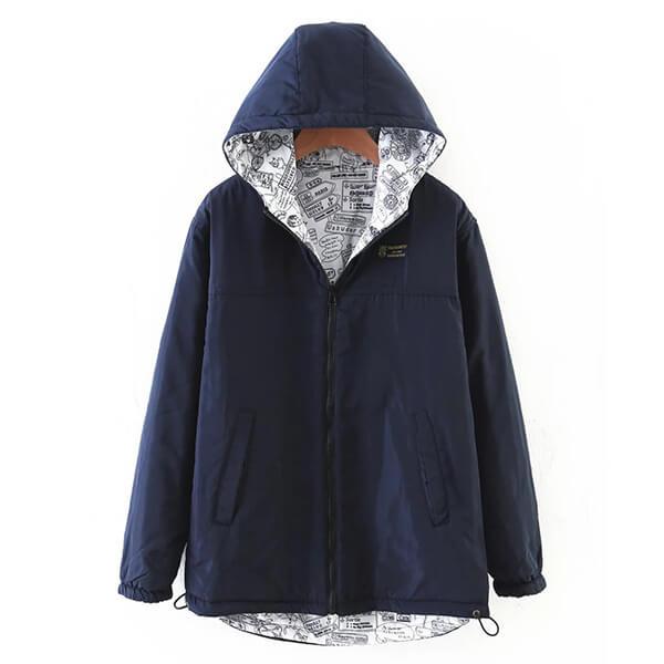 Solid Hooded Padded Jacket