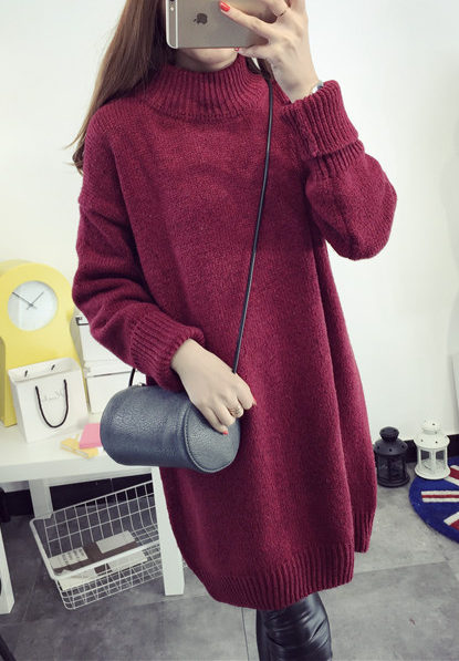 High Knit Student Pullover Upset Long Sweater - Meet Yours Fashion - 1
