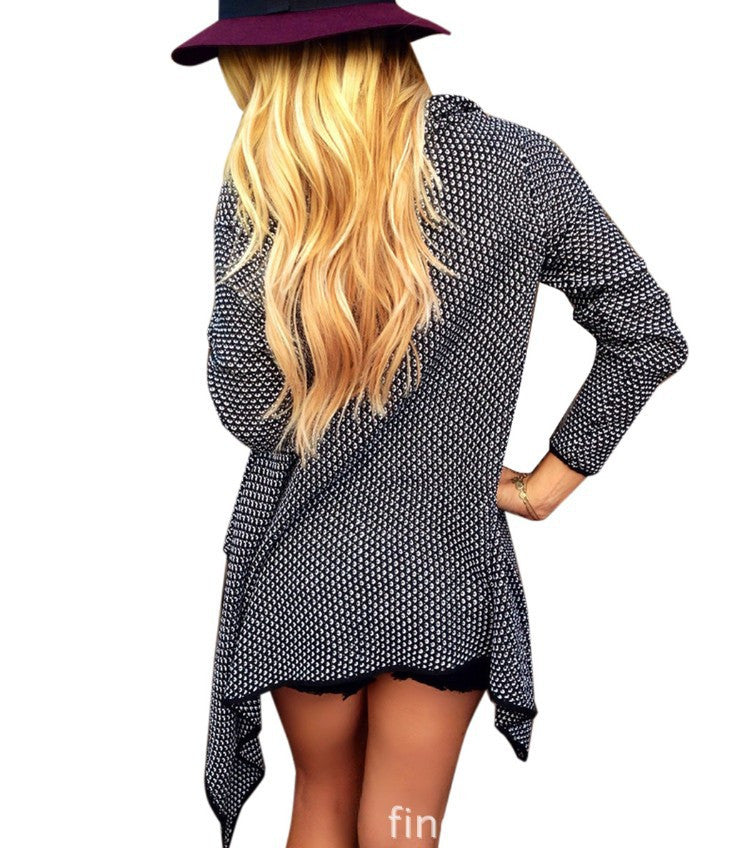 Cardigan Knit Asymmetric Lapel Loose Sweater - Meet Yours Fashion - 5