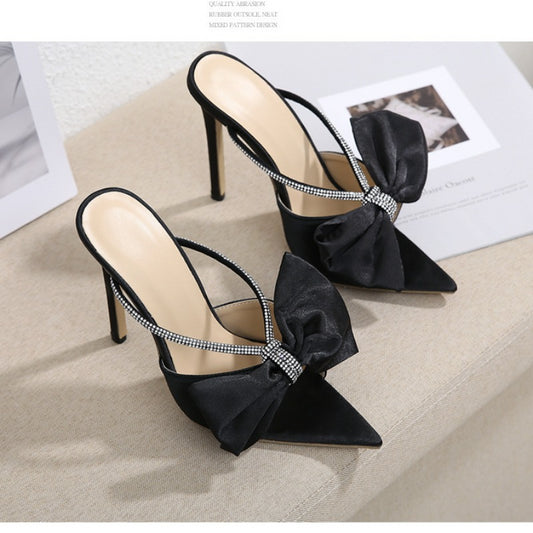 2023 New Arrival Rhinestone Butterfly Pointed-toe Stiletto Sandals