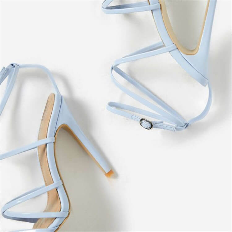 Fashion Leather Pointed Toe Ankle Strap Sandals