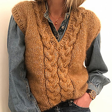 Cable Knitted Vest Sweater