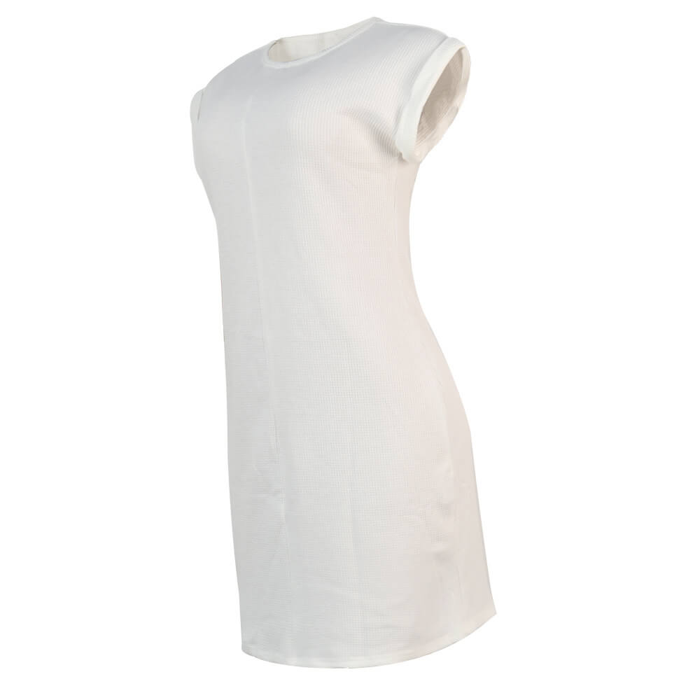 White Short Sleeve Straight Short Dress
