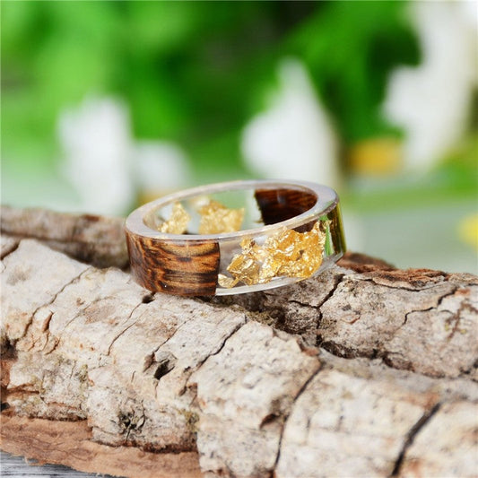 Wooden Resin Colorful Fashion Leo Ring
