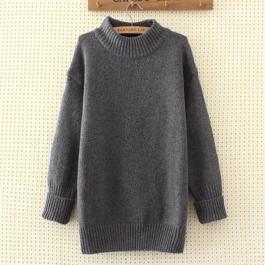 Crewneck Pullover Long Sleeved Sweater Dress