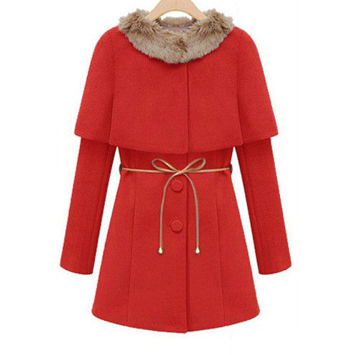 Two Pieces Long Woolen Trench Coat - MeetYoursFashion - 2
